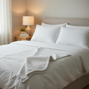 Manta de Cama de Algodón, Tejido Sólido, Minimalista, para Todas las Estaciones, Rectangular, Lavable a Máquina - Product Image 2