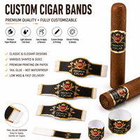 Étiquettes personnalisées pour cigares, bandes de cigares de qualité supérieure avec estampage à chaud doré, impression en relief, autocollants d'emballage de luxe pour tabac