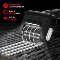 Brosse de nettoyage électrique rechargeable pour barbecue 800 tr/min, avec poils en acier inoxydable et lumière LED pour barbecue extérieur