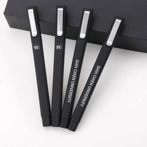 Stylos à bille classiques de luxe en acier inoxydable de haute qualité, noirs, carrés, en plastique, avec logo personnalisé, vente en gros - Product Image 4