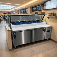 Table de préparation réfrigérée pour pizzas et sandwichs, comptoir commercial, réfrigérateur à salades, vente directe usine, support OEM & ODM