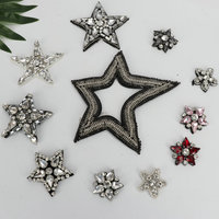 Nouvelles Appliques en Tissu Étoile à Cinq Branches avec Paillettes et Perles de Diamant Cousues à la Main, Petites/Grandes Tailles pour Vêtements d'Enfants