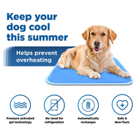 Tapis rafraîchissant pour animaux de compagnie - Grand, bleu - Tapis auto-rafraîchissant activé par la pression pour chiens et chats de 46 à 80 lb - Gel non toxique, pas d'eau nécessaire