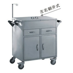 Chariot médical Kang Zhi Xing Hospital Trolley KX-B26 en acier inoxydable avec tiroirs et portes pour utilisation en urgence - Product Image 1