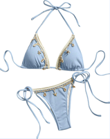 Luxe Badmode High-End Sexy Bikini Set Met Veters Tweedelige Sexy Pure Wens Bikini Uv-Bescherming Jurk Met Lange Mouwen Voor De Zomer