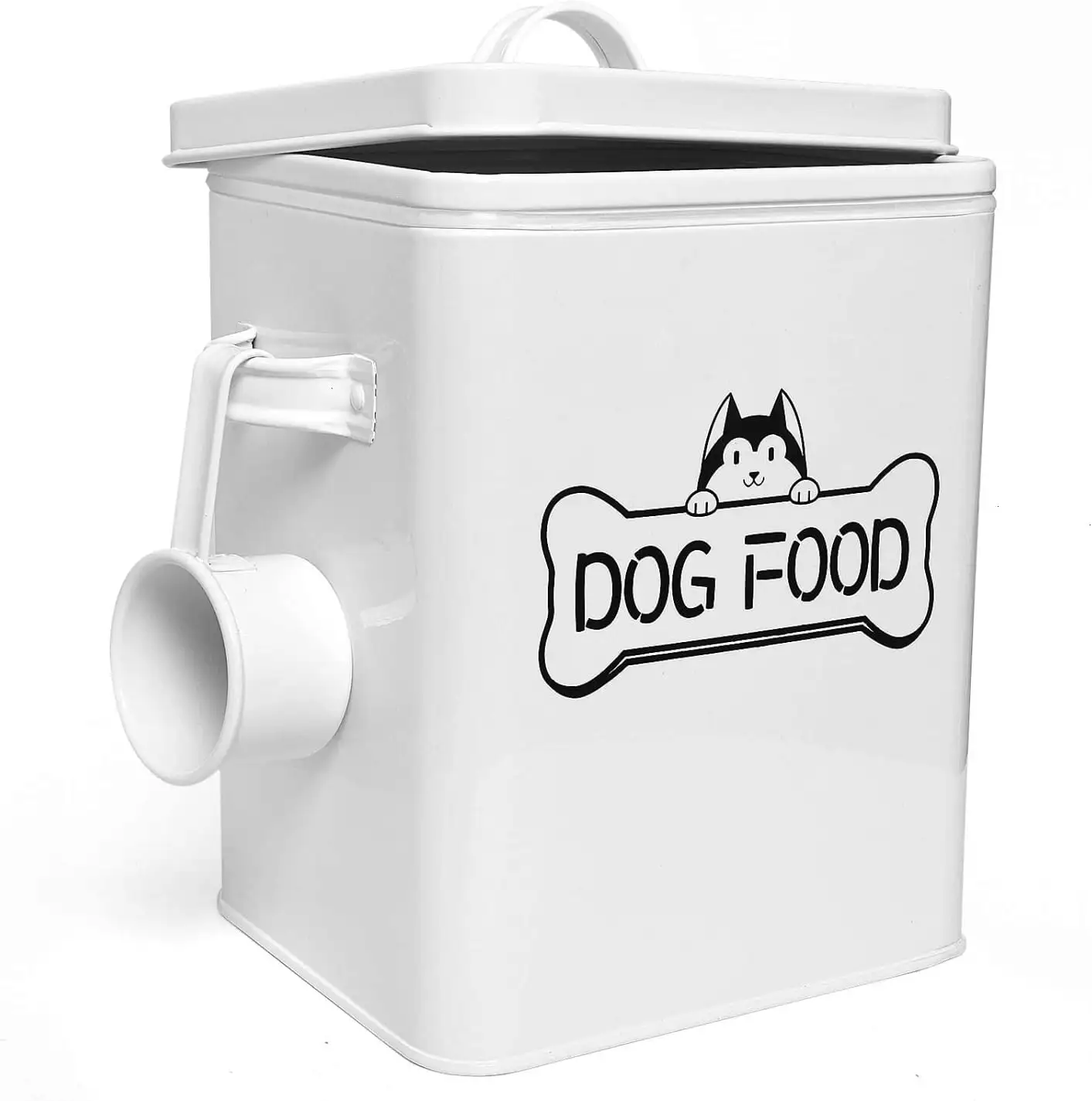 Lata de tratamiento de perro de metal personalizada contenedor de lata de almacenamiento de alimentos para mascotas al por mayor con tapa