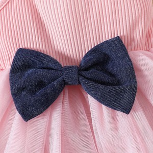 Conjunto de Ropa de Verano para Bebés y Niñas, Estilo <span class=keywords><strong>Vaquero</strong></span>, Chaqueta Corta, Falda de Malla con Tirantes, Estilo Puff - Product Image 6