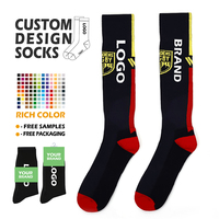 Chaussettes de football unisexes pour l'entraînement, hauteur genou, respirantes, à séchage rapide, chaussettes de sport absorbant la transpiration, chaussettes de compression pour le football