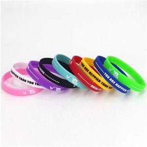 Party Supplies Pulseras De Goma in Stock Customized Silicone Wristband Inspirational Quotes Silicone <b>Wrist</b> <b>Strap</b> Rubber Bracelet - Product Image 1