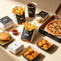 Gobelets à frites en papier inclinés multi-tailles pour churros, pop-corn, gaufres, café, traiteur, vente au détail, achats en gros, fournisseurs mondiaux