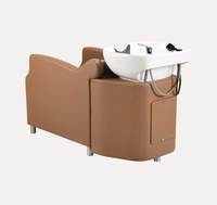 Chaise de massage électrique pour salon de coiffure, avec bac, mobilier de salon, brun