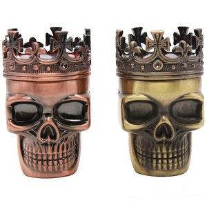 Plastic Ghost Head tobacco grinder herb sharp tooth skulls grinder 3 layer Metal Skulls Head cigarette Grinder