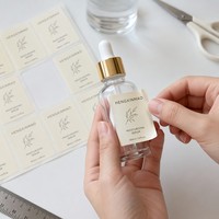 Etiquetas Adhesivas de PVC Personalizadas para Cosméticos con Aceites Esenciales, Etiquetas Impermeables para Botellas de Perfume de Vidrio, Logotipo de Marca Personalizado
