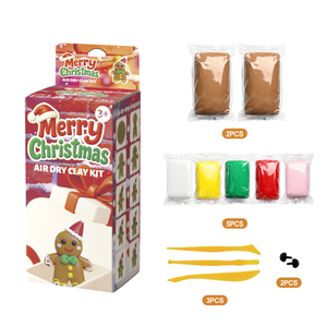 Gingerbread <b>Man</b> Christmas Air Dry Clay Kit <b>for</b> Kids - Non-Sticky Non-Toxic Modeling Clay Set with 7 Blocks - Product Image 2