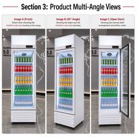 Commerciële Cola Pepsi dranken koelvitrine met hoge efficiëntie, verticale glazen deur, koelkast/vriezer