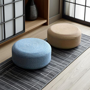 Cojín redondo de estilo japonés para el suelo, de color sólido, mezcla de algodón, cojín de meditación para dormitorio, sala de estar, yoga, tatami. - Product Image 1