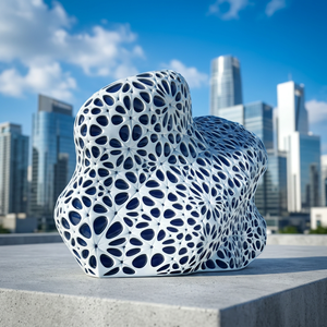 Escultura Moderna de Aluminio para Muro Cortina 3D, Diseño Contemporáneo Anodizado, Anticorrosión, Personalizable, Arte para Exteriores - Product Image 1