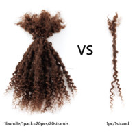 # Estensioni Dreadlock a 4 Tinte Marroni in Capelli Remy, Design alla Moda Goddess Locs, Lunga Durata con Estremità Ricci per Principianti