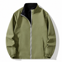 Veste en polaire zippée décontractée pour homme avec col montant pour l'hiver, broderie personnalisée disponible, design réversible sur le devant
