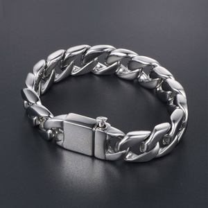 Titanium Steel Chain <b>Bracelet</b> 20.5Cm <b>Snap</b> Clasp Men's Fashion Jewelry CE045 - Product Image 3