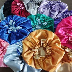 Custom Logo Soft Satin Silk Sleeping Cap Double Sided Bonnet Reversible Designers Bonnets for Adult or Kids - Product Image 4
