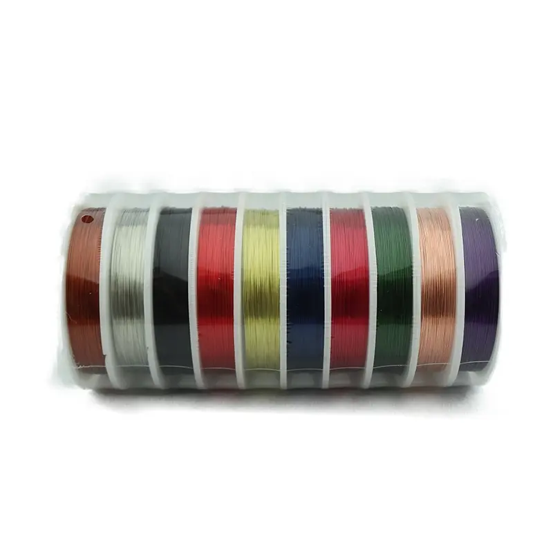 Wholesale 0.3mm 0.4mm Colorful Copper Wire Metal Shaping linie Thread For DIY Necklace Bracelet Jewelry Making 10Rolls/ Set