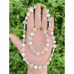Pulsera/Collar de abalorios de cristal hechos a mano, conjunto de joyería de estilos de verano junto al mar, venta al por mayor, collar de moda - Product Image 3