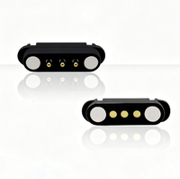 Connecteur magnétique 3 broches Pogo Pin mâle-femelle en cuivre noir étanche pour la recharge des objets connectés, lampes de camping, ventilateurs portatifs - Chine