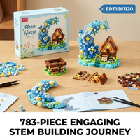 Ensemble de blocs de construction éducatifs EPT 783 pièces, maison bleue de lune, fleurs, modèle d'architecture créative DIY, jouet pour enfants, cadeau