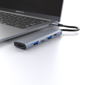 Adaptador Hub USB Tipo-C 6 en 1, 4K HDTV, Multipuerto USB 3.1, Aleación de Aluminio, 5 Gbps, PD100W, Lector de Tarjetas TF/SD, Macbook <span class=keywords><strong>Pro</strong></span>, <span class=keywords><strong>Windows</strong></span> - Product Image 6