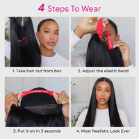 Perruque ISEE 9X6 à Raie en T, Dentelle HD, Sans Colle, Port Prêt, Effet Yaki Lisse, Coupe Dégradée, Cheveux Humains, Style Carré, Cheveux Vietnamiens Bruts, Facile à Porter pour Femmes