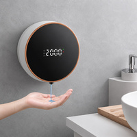 Distributeur de savon liquide sans contact, automatique, mural, avec capteur infrarouge, affichage numérique, distributeur de désinfectant pour les mains pour salle de bain
