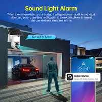 Caméra de sécurité solaire 4G PTZ extérieure sans fil 3MP Vision nocturne couleur Enregistrement 24h/24 et 7j/7 Détection et suivi humain Audio bidirectionnel