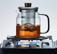 Ensemble de théière portable en verre soufflé à la main 560 ml 960 ml avec infuseur pour thé en vrac, idéal pour la maison