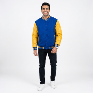 Chaqueta universitaria, chaqueta de hermandad, chaqueta universitaria con letras bordadas, logotipo de chenilla, puños acanalados, bolsillo, logotipo personalizado - Product Image 1