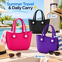 Sac de plage EVA lavable pour les vacances, panier de plage imperméable, sac à main de voyage grande capacité, fourre-tout d'été tendance pour femme