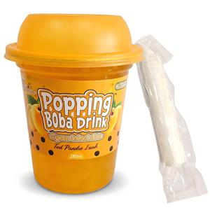 Boisson RTD en gros à la mangue et aux perles éclatantes 280ml |   Gobelet de <span class=keywords><strong>jus</strong></span> de mangue tropicale avec perles de boba éclatantes et paille – Meilleure vente en supermarché - Product Image 1