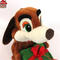 Jouet pour bébé de Noël personnalisé, mignon, en peluche douce, chien câlin, boîte cadeau, sac à bonbons, polyester, rembourrage 100% polyester, anti-stress