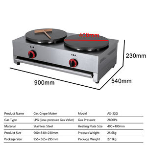 Machine à crêpes commerciale en acier inoxydable de 16 pouces, machine à crêpes au <span class=keywords><strong>gaz</strong></span>, double plaque, machine à crêpes au <span class=keywords><strong>gaz</strong></span> professionnelle - Product Image 6