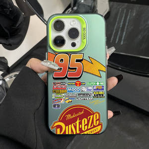 Auto <strong>Car</strong> 95 Inspired Double Layer Phone Case Cute Cartoon <strong>Car</strong> Design Tough Phone Case for iPhone 17, 16, 15, 14, 13 Pro Max Plus - Product Image 3