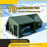 Tente de camping familiale gonflable personnalisable 4 saisons, spacieuse, 1 chambre, 1 séjour, abri extérieur imperméable PU3000, type villa