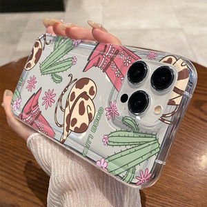 Flor Cap Cactus impresión espacio transparente TPU funda de teléfono móvil para Iphone 17 8 X Xr Xs 11 12 13 14 15 16 Pro Max Plus - Product Image 6