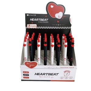 Hartslag-signaal Bewegende clip Ergonomische grip Uitwisbare intrekbare pen Soepel schrijvende pen voor studenten Blauwe inkt - Product Image 6