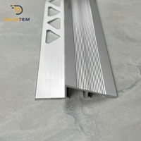 DECORTTRIM - Perfil de aluminio plano para transición de suelo entre baldosas y alfombra con cubierta a presión