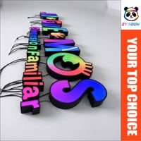 Enseigne lumineuse LED personnalisée en lettres canal 3D, signalétique de logo d'entreprise éclairée pour la publicité intérieure des magasins, centres commerciaux et boutiques
