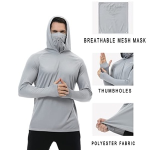 เสื้อตกปลาแบบมีฮู้ดลายพราง ผลิตตามสั่ง สำหรับการแข่งขันตกปลา ผลิตจากโพลีเอสเตอร์ 88% และสแปนเด็กซ์ 12% - Product Image 5