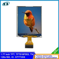 Layar HXJ 1.77 "tampilan TFT 1.8 inci TN 128x160 RGB 20 Pin 1.77 inci tampilan layar TFT