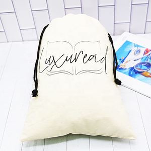 Custom <b>Drawstring</b> Cotton Muslin Bags Unbleached Fabric Wrap Gift Clothing Shoes Organic Natural Cotton <b>Pouch</b> - Product Image 2