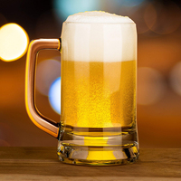 Ensemble de chopes à bière en verre haute transparence traditionnelles - Cadeau pour témoin de mariage, fête des pères, capacité 380 ml, design classique, logo personnalisé, marque RH