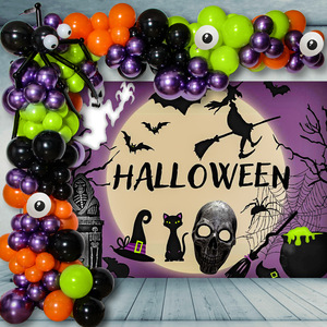 Decorazione Sfondo per Festa <span class=keywords><strong>di</strong></span> Halloween Ghirlanda ad Arco <span class=keywords><strong>di</strong></span> <span class=keywords><strong>Palloncini</strong></span> 2022 per Bambini Arco <span class=keywords><strong>di</strong></span> <span class=keywords><strong>Palloncini</strong></span> Happy Halloween Pipistrello <span class=keywords><strong>Ragno</strong></span> Nero - Product Image 4